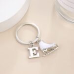 LIKGREAT Ice Skate Keychain Figure Skating Keychains for Girls Initial Ice Skating Charm Key Chain Backpack Decoration (E)