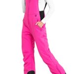 Ohuhu Snow Pants Womens Snow Bibs Essential Insulated Ski Bib Overalls for Women Snowboarding Winter Hot Pink M