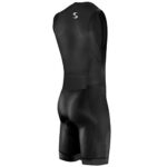 Synergy Triathlon Tri Suit – Men’s Race Sleeveless Trisuit (Black/Black, Large)