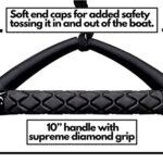 Wakesurf Rope with Handle – Adjustable 25 Foot Tow Rope with 10″ Handle (Black)