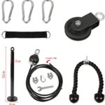 LFJ LAT Pull Down and Lift Weight Pulley System Cable Machine Pulley Attachment for Triceps Pull Down, Biceps Curl, Back, Forearm, Shoulder Home Gym Equipment (Set with Tricep Rope)