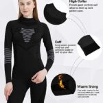 MEETYOO Thermal Underwear Set for Women, Winter Long Johns Warm Base Layer Top and Bottom Set for Skiing(Coal Black,S)