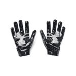 Under Armour Boys’ Youth F8 Football Gloves , Black (001)/Metallic Silver , Youth Large