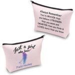 CMNIM Field Hockey Gifts for Girl Just a Girl Who Loves Field Hockey Player Gifts Field Hockey Makeup Bags Cosmetic Travel Bags Inspirational Gifts (Field Hockey Bag Pink)