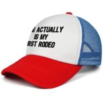 This Actually is My First Rodeo Hat for Men This Actually is My First Rodeo Trucker Hat This is Actually My First Rodeo Hat Red