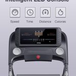 UMAY Fitness Home Folding Incline Treadmill with Pulse Sensors, 3.0 HP Quiet Brushless, 8.7 MPH, 300 lbs Capacity, Black