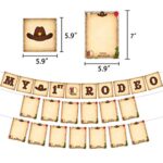 Cowboy My First Rodeo banner,Cowboy 1st Birthday Photo Banner for Baby from Newborn to 12 Months, Cowboy First Birthday Decorations Boy Monthly Milestones Cowboy Baby Shower Party Decorations.…