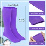 4 Pairs Figure Skating Socks High Tights Skate Socks Ice Skating Socks Nylon Skating Socks for Ice Skates Dance (Black, Purple, Nude, Rose)
