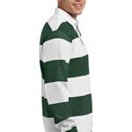 Sport-Tek Classic Long Sleeve Rugby Polo L Forest Green/ White