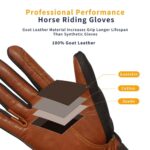 ONNAS 100% Leather Insulated Horse Riding Gloves for Women, Windproof Equestrian Riding Gloves for Ladyies, Breathable Horseback Riding Gloves for Girls Outdoor Cycling Driving Gardening