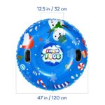 CLISPEED Snow Tube Heavy Duty Freeze-Resistant Inflatable Large Snow Sled with Handles for Sledding