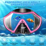 PIYAZI Snorkeling Gear for Adults, Dry Adult Snorkel Set HD Panoramic View Snorkel Mask Set, Anti-Leak and Anti-Fog Scuba Diving Package with Mesh Bag Ear Plug for Snorkeling Scuba Diving Travel