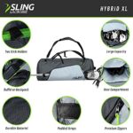 Sling Lacrosse Bag – Hybrid XL – Use As a Backpack or Duffel Bag – Holds 2 Sticks and All of Your LAX Gear – 75L Capacity Gray
