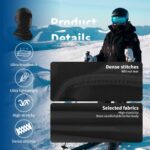 Hyperwarm Hydropull Hood Balaclava – Unisex Ski Mask, Face Mask for Women and Men – Skiing, Snowboarding, Motorcycle, Wind Protection & UV Protection Black