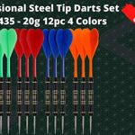 Steel Tip Darts Set |12 pc Bar Darts; 3 of Each Color; Perfect Fun Darts for 4 Players Throwing Metal Tip On Dartboard in Family Game Room, Man Cave (20g Black Brass-STC10435)