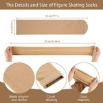 SATINIOR 3 Pairs Figure Skating Socks Light Opaque Skate Socks Ice Skating Socks Knee Skating Socks Skating Nylon Socks for Ice Skating Women Girl, Nude Color