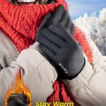FEWTUR Winter Gloves for Men Women Cold Weather – Black Thermal Gloves for Texting