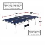 Folding Rolling Table Tennis Table Indoor Ping Pong Table with 2 Paddles 2 Balls 1 Net and Post Set Fold-Up Design 4 Wheels for Easy Movement Perfect Christmas New Year Holiday Season Gifts