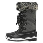 DREAM PAIRS Women’s River_1 Grey Mid Calf Waterproof Winter Snow Boots Size 5 M US