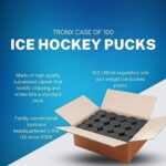 TronX Ice Hockey Pucks Bulk – Case of 100 Hockey Pucks – Official Regulation 6 oz. Standard Size and Weight for Game and Practice