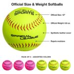 Xcello Sports Official 12″ Practice Softball Assortment (Pack of 6)