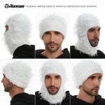 ROXUN Distressed Balaclava Ski Mask, Shiesty Yeat Airsoft Custom Camo Knitted Face Mask for Men/Women Off White