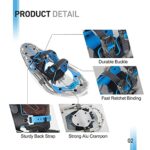 G2 GO2GETHER 25 Inches Light Weight Snowshoes for Women Men Youth, Set with Tote Bag, Special EVA Padded Ratchet Binding, Heel Lift, Blue