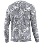 HUK Men’s Standard Pursuit Crew Long Sleeve, Sun Protecting Fishing Shirt, Fin Flats-Volcanic Ash, Large