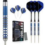 Formula 90% Tungsten Darts 21g/22g/23g/24g Steel Tip? Steel Tip Darts Set with Aluminum Shafts + Tungsten Barrels + Dart Sharpener, Tungsten Steel Tip Darts, Darts Metal tip Set (22g)