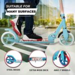 Kicksy – Kick Scooter for Kids Ages 8-12 & Scooter for Teens 12 Years and Up- Big Wheel Scooter for Stability – 2 Wheel Scooter for Boys & Girls- Foldable Kick Scooter Adult – Up to 220 lbs Malibu
