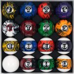 Billmart Billiard Balls Set 16 Pool Table Balls (Black Marble Premium)