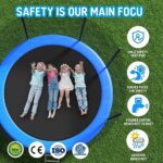 Evedy Trampolines with Safety Enclosure Net – 10FT Recreational Tramp?lines with Ladder and Basketball Hoop, ASTM Approval- Outdoor Tramp?line for Kids and Adults