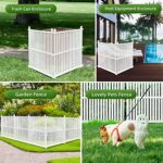 FLYYIBO Outdoor Privacy Screen, No Dig White Vinyl Privacy Fence Screen Kit for Pool Equipment Enclosure, Trash Can Enclosure, Privacy Fence Panels for Outside (36″ W x 48″ H, 2 Panels)