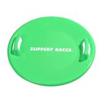 Slippery Racer Heavy-Duty Cold Weather Downhill Pro Adults and Kids Plastic Outdoor Winter Saucer Disc Snow Sleds with Handles, Green, Blue, and Red