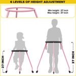 Ultraverse Roller Skate Trainer, Skating Learning Aid & Support with Adjustable Height for Teens and Kids, Boys or Girls, Learn Balance on Inline Skates for Beginners – Matte Pink