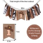 1st Birthday High Chair Banner – Cowboy Rodeo for Party Fabric Decor,Cake Smash Baby Shower,Backdrop Garland for photo props