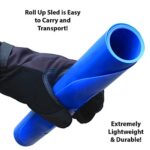 Flexible Flyer 611 Flying Carpet Lightweight Roll Up Snow Sled Portable Rolling Snow Slider, Blue