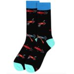 Urban-Peacock Men’s Novelty Socks – Multiple Patterns! (Kayaking – Black, 1 Pair)