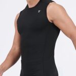 TELALEO 5 Pack Men’s Athletic Compression Shirts Sleeveless Workout Tank Top Sports Base Layer Running Basketball White/Black 2XL