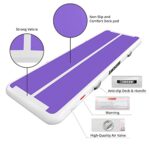 AWSUM Air Gymnastics Mat 10ft/13ft/16ft/20ft/23ft Inflatable Track Training mat 4/8 inches Thick tumbling mat with Electric Pump for Home/Gym/Outdoor Purple/Pink