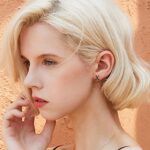 Minimalist Ice Hockey Stick Stud Earrings for Women Girls Men Stainless Steel Cartilage Small Studs Earring Fashion Sports Jewelry Gifts (Black)