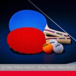 Franklin Sports Ping Pong Paddle Set with Balls – 2 Player Table Tennis Paddle Kit with (2) Paddles + (3) Balls Included – Red + Blue