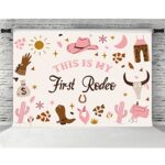 Lofaris This is My First Rodeo Backdrop Western Cowgirl Happy Birthday Mexican Cactus 1st Birthday Background Boy’s Happy 1st Birthday Newborn Baby Party Decorations Cake Table Banner 5x3ft