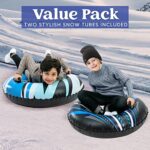 Joyin 34″ Inflatable Snow Tube 2 Sets, Heavy-Duty Snow Tube for Sledding Great Inflatable Snow Tubes for Kids and Adults Family Activities Winter Fun (Sports)