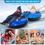 Snow Tube, WOLKEK 40 Inch 2Pack Snow Sled for Kids, Thickened Heavy Duty Hard Bottom Sleds for Snow with Handles, Winter Toys for Outdoor Sledding Snow Tube Sports