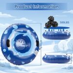Snow Tube,Super Big 47 Inch Inflatable Snow Sled,Thickened Heavy Duty Hard Bottom Sleds for Snow with Handles, Thickening Material of 0.6mm for Sledding,Winter Toys for Kids and Adults