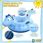 Dinosaur Snow Tube for Kids and Adults, Inflatable Snow Tube for Sledding Heavy Duty Thickened Double Bottom with Sturdy Handles, Sled Toboggan Winter Outdoor Fun Toys for Children Boys Girls