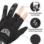 KEMIMOTO Tactical Gloves for Men – 2 Fingerless Design Paintball & Airsoft Gear for Outdoor Work Sports Motorcycle Cycling Tactical Training Airsoft Shooting Camping Hiking-BK-XL