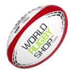 World Rugby Shop X Gilbert G-TR4000 Rugby Ball Size 5 – Durable Rugby Equipment – Triangular Surface Grip – 3 Ply Construction – Red