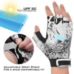 KastKing Gil Raker Gloves UPF50+ Fishing Gloves UV Protection Gloves Sun Gloves for Men Or Women for Fishing, Outdoor, Kayaking, Rowing, Sailing, Canoeing, Hiking, Biking – Silver Mist Prym1, Medium
